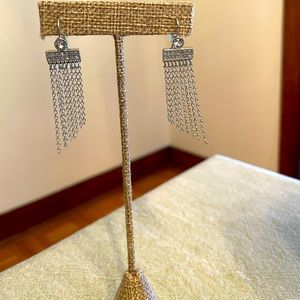 On the Fringe Earrings, Rhodium Plating
